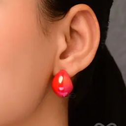 Women Groovy Arcs Holographic Acrylic Hoop Earrings-16