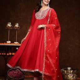 Embroidered Anarkali Kurta Set-image-11