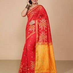 Floral Woven Design Silk Cotton Saree-image-4
