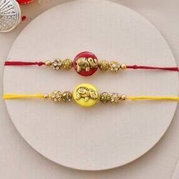 Set of 2 Elephant Embellished Tie-Up Rakhi-30