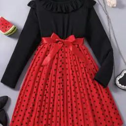 Girls Polka-Dot Print A-Line Dress-18