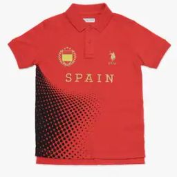 Boys Placement Print Regular Fit Polo T-Shirt-13