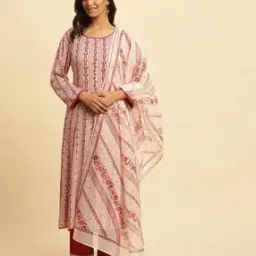 Women Floral Print Kota Doria Dupatta-image-47