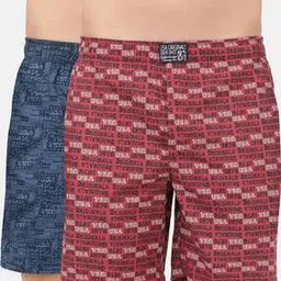 US57 Super Combed Mercerized Cotton Woven Boxer Shorts with Side Pocket-image-91