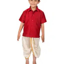 Short Sleeves Shirt with Dhoti Set-picture-17