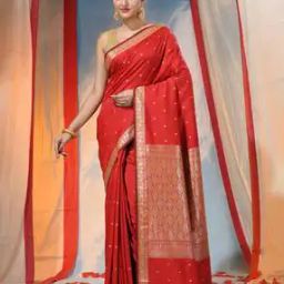 Women Kanjeevaram Saree with Contrast Border-image-18