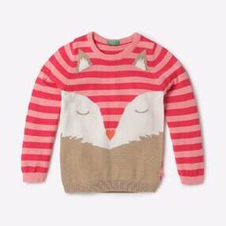 Patterned-Knit Striped Round-Neck Sweater-image-43