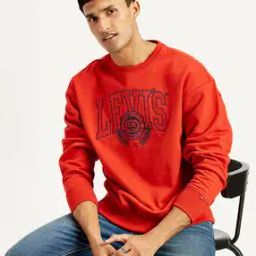 Men Brand Logo Relaxed Fit Crew-Neck Sweatshirt-image-67