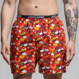 Men Typographic Print Boxers with Elasticated Waist-image-87