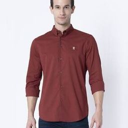 Cotton Shirt with Curved Hemline-image-60