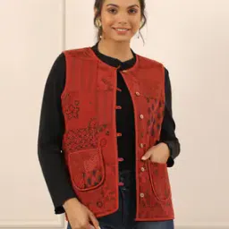 Women Regular Fit Sleeveless Jacket-22
