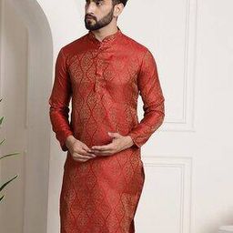 Printed Mandarin-Collar Kurta-image-3