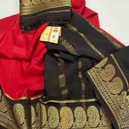Women Semi Mysore Silk Saree with Rich Zari Border Saree-image-81