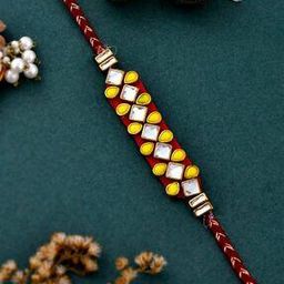 Embellished Tie-Up Rakhi with Roli Chawal & Greeting Card Set-image-62