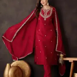 shewill Women Embroidered Straight Kurta Set-picture-17