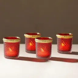Set of 4 Glass Votive Candle Holders-18