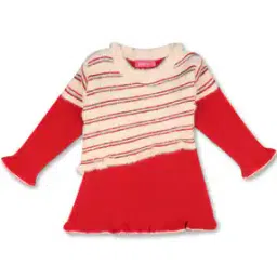 Striped Round Neck Sweater Dress-image-99
