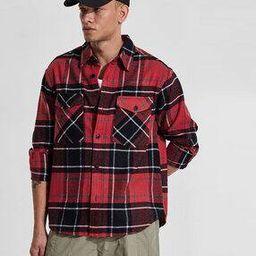 Men Relaxed Fit Checks Shacket-picture-23