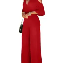 Women Jumpsuit with Cold-Shoulder Sleeves-image-99