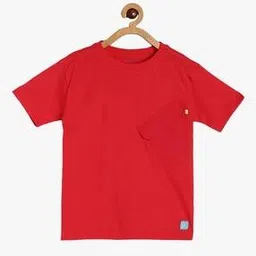 Boys Typographic Print Regular Fit Round-Neck T-Shirt-image-4