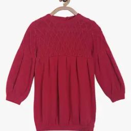 Girls Geometric-Knit Round-Neck Sweater-image-1