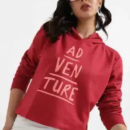 Typographic Print Hoodie with Ribbed Hem-image-71