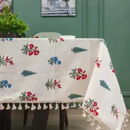Floral Print 6-Seater Table Cover-25