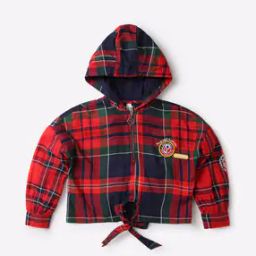 Checked Hooded Shirt-image-95