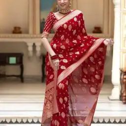Women Floral Traditional Saree With Blouse -image-11