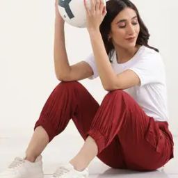 Women Relaxed Fit Flat-Front Pure Cotton Cargo Pants-image-19