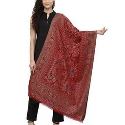 Paisley Print Stole with Fringes-image-7