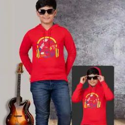 Boys Graphic Print Regular Fit Cotton Hoodie-picture-36