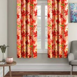 Set of 2 Floral Print Window Curtains-image-75