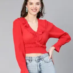 Ruffled & Smocked Crop Top-image-67