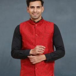 Men Stylised Fit Button-Down Nehru jacket-image-22