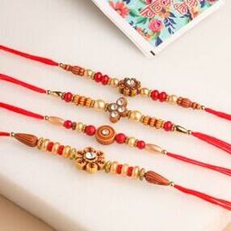 Men Set of 4 Beaded Tie-Up Rakhis-image-96