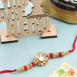 Men Set of 2 Beaded Tie-Up & Lumba Rakhis-picture-0