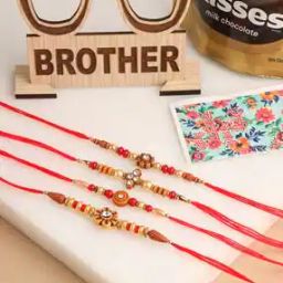 Men Set of 4 Beaded Tie-Up Rakhis-image-37