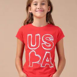 Girls Graphic Print Regular Fit Round-Neck T-Shirt-image-53