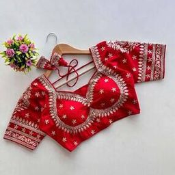 Women Floral Embroidered Back Open Blouse-picture-37