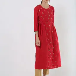 ethnicity Embroidered A-line Kurta with Round Neckline-picture-27