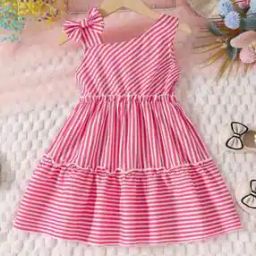 Girls Striped Tiered Dress-image-21