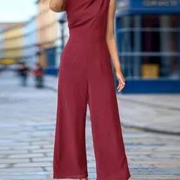 Women Round Neck Sleeveless Jumpsuit-image-87