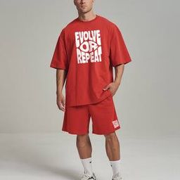 Men Typographic Print T-Shirt & Shorts Set-image-55