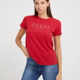 Red Eco 1981 Crystal Logo Print T-Shirt-image-63