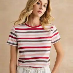 Women Regular Fit Stripes Top-image-0