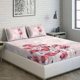 Cotton Double Bedsheet with 2 Pillow Covers-image-57