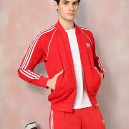 adidas originals Men Logo Print Regular Fit Zip-Front Bomber Jacket-picture-12