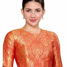 Women Paisley Woven Back-Open Blouse -image-85