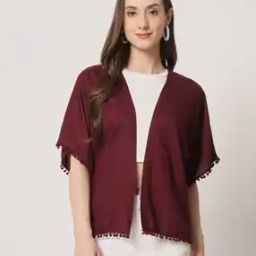 Women Relaxed Fit Rayon Shrug  -10